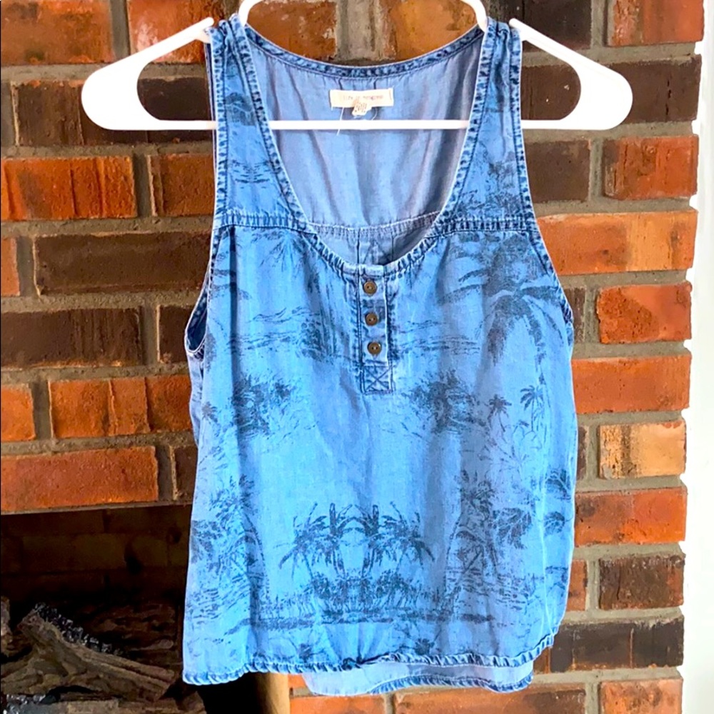 Faux denim crop